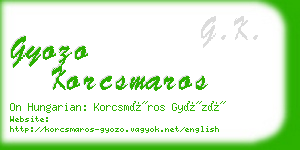 gyozo korcsmaros business card